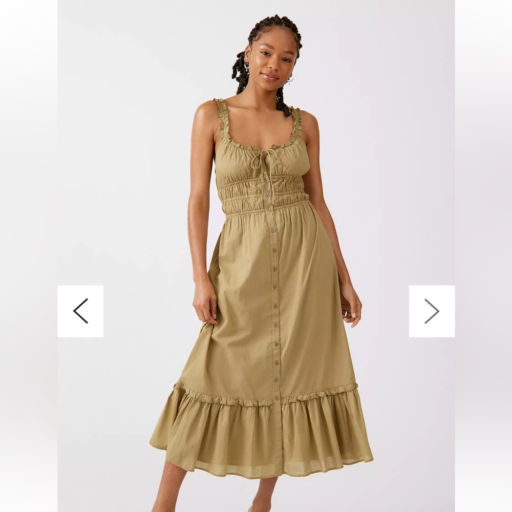 UO Sierra Lace-Up Midi Dress